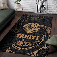 Tahiti Polynesian Area Rug - Gold Tribal Wave - Polynesian Pride