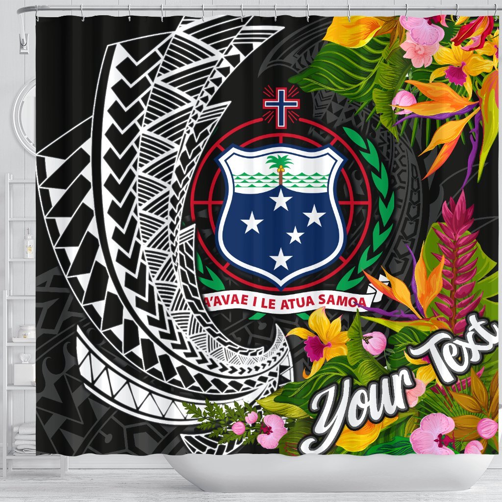 Samoa Shower Curtains - Custom Personalised Seal Spiral Polynesian Patterns - Polynesian Pride