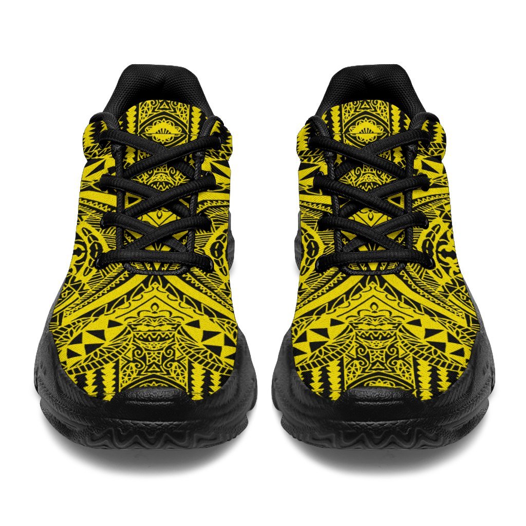 Polynesian Symmetry Yellow Chunky Sneakers - Polynesian Pride