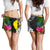 New Caledonia Women Shorts - Turtle Plumeria Banana Leaf - Polynesian Pride