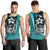 Kosrae Micronesia Men's Tank Top Turquoise - Turtle With Hook Turquoise - Polynesian Pride