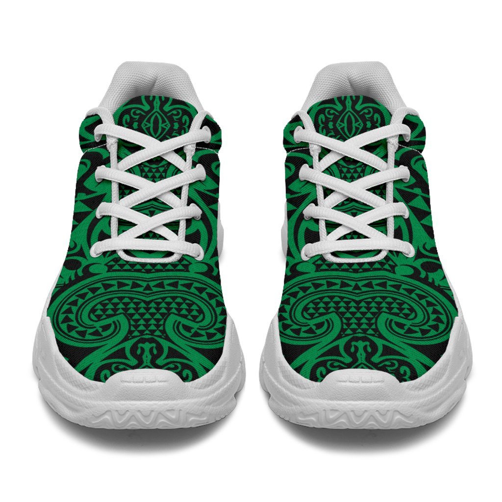 Polynesian Kakau Turtle Green Chunky Sneakers - Polynesian Pride