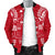 Fiji Polynesian Men's Bomber Jacket Map Red White - Polynesian Pride