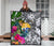 Nauru Premium Quilt White - Turtle Plumeria Banana Leaf Crest - Polynesian Pride