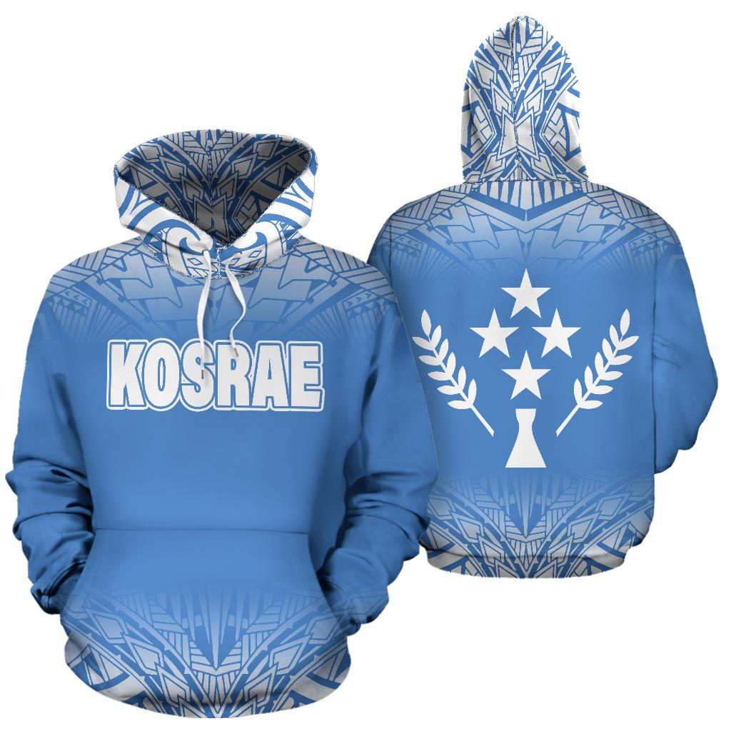 Kosrae All Over Hoodie Blue Fog Style Unisex Blue - Polynesian Pride