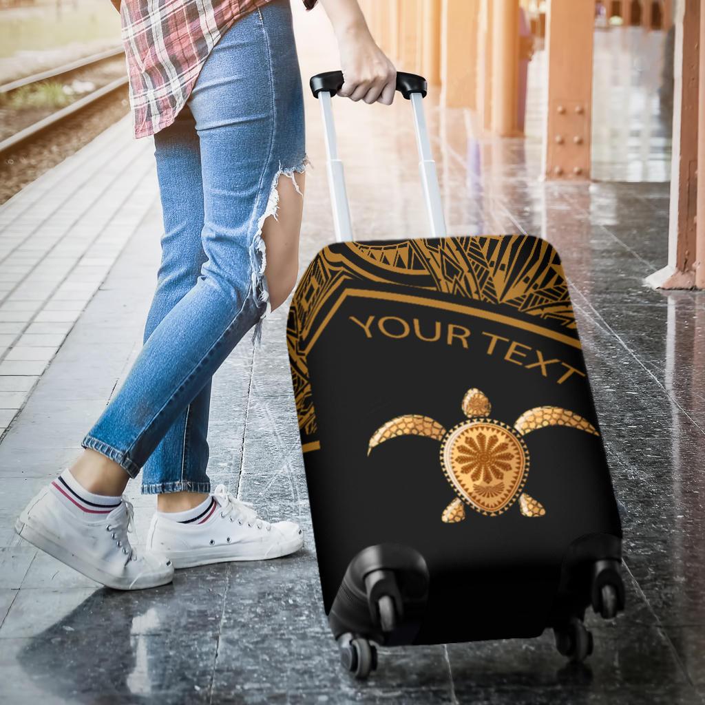Turtle Custom Personalised Luggage Covers - Polynesian Gold Curve Style - Polynesian Pride