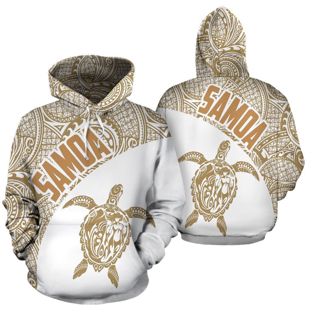 Samoa Hoodie Samoa Turtle Mermaid Polynesian Tattoo White Gold Unisex White - Polynesian Pride