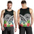 American Samoa Men's Tank Top - American Samoa Coat of Arms & Polynesian Tropical Flowers White - Polynesian Pride