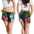 Guam Women Shorts - Turtle Plumeria Banana Leaf - Polynesian Pride