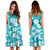 Polynesian Midi Dress - Cyan White Hibiscus - Polynesian Pride