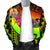 Tahiti Men's Bomber Jacket - Polynesian Hook And Hibiscus (Raggae) - Polynesian Pride