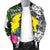 New Caledonia Men's Bomber Jacket White - Turtle Plumeria Banana Leaf - Polynesian Pride