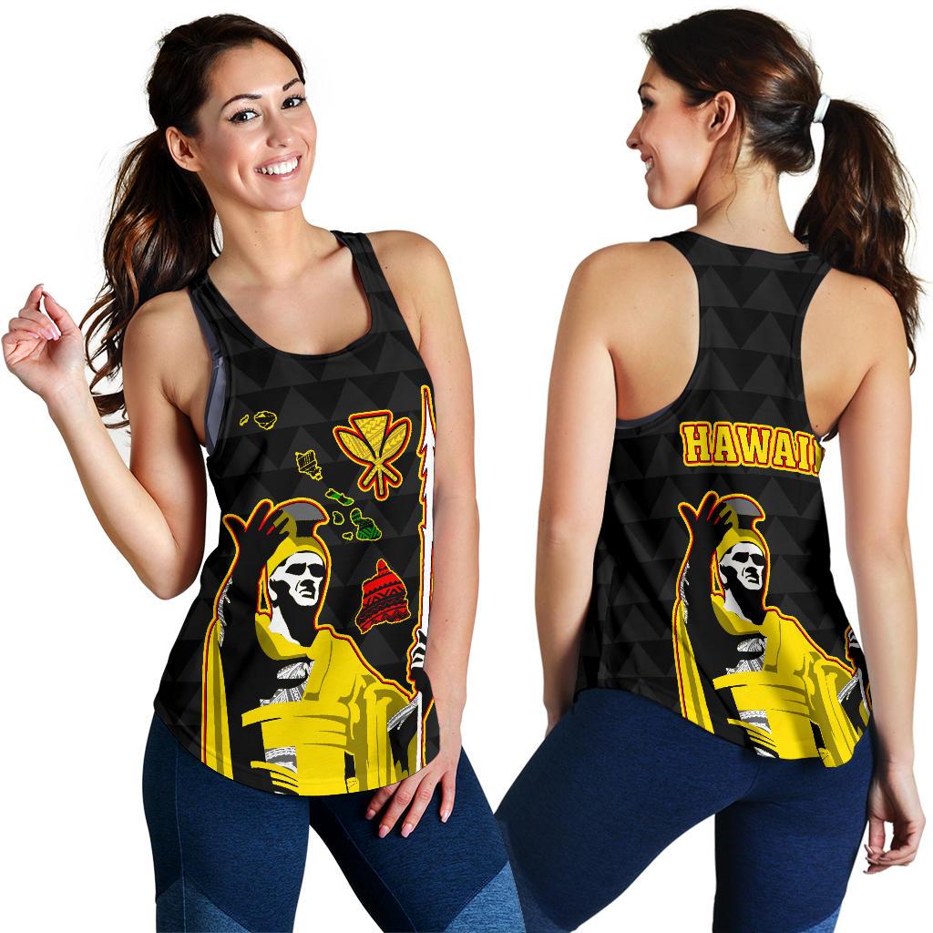 Hawaiian King Guardian Women's Racerback Tank Black - Polynesian Pride
