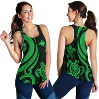 Papua New Guinea Women's Racerback Tank - Green Tentacle Turtle - Polynesian Pride