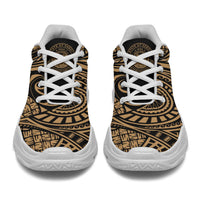 Hawaii White Chunky Sneakers Gold - Circle Style - Polynesian Pride