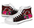 Hawaii High Top Shoes - Kanaka Maoli With Hibiscus On Polynesian Patterns (RED) - Polynesian Pride