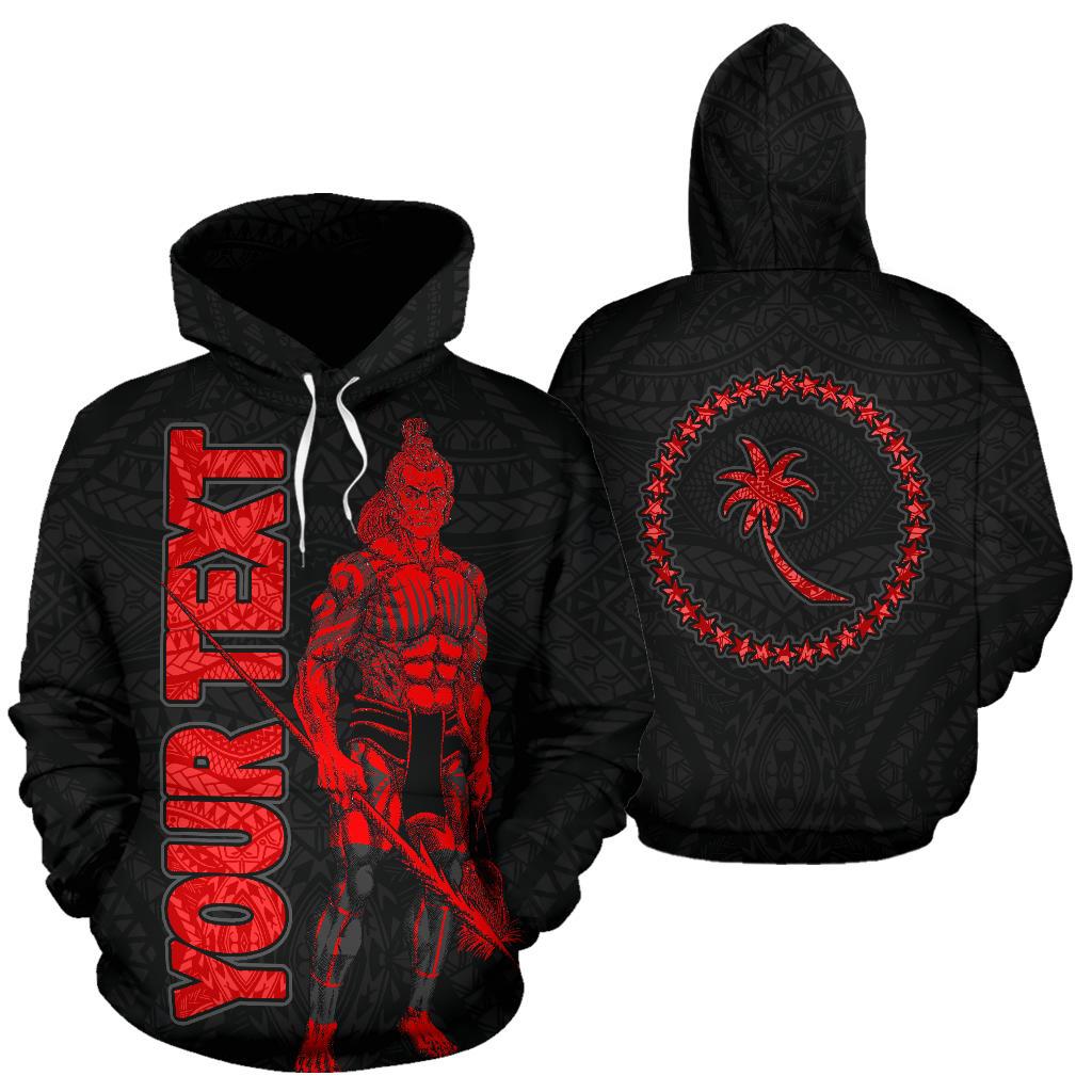 Chuuk Custom Hoodie Micronesia Chuukese Warrior Red Unisex Red - Polynesian Pride