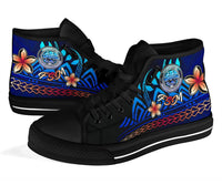 Federated States of Micronesia High Top Shoes Blue - Vintage Tribal Mountain - Polynesian Pride