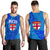 Combo Men Tank Top and Men Short Blue Fiji Rugby Polynesian Waves Style - Polynesian Pride