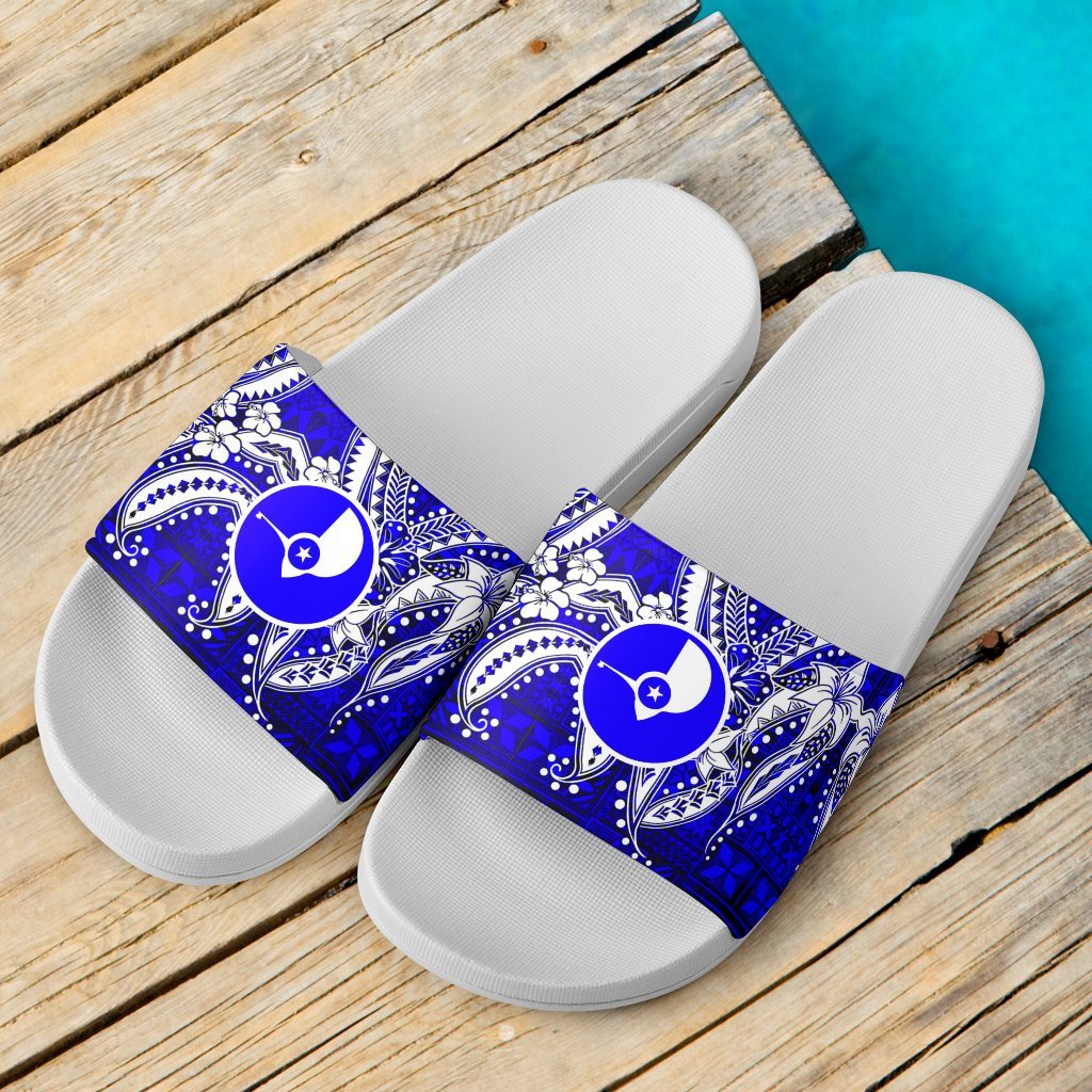 Yap Sandals - Tribal Jungle Pattern Blue White - Polynesian Pride