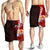 Tahiti Polynesian Custom Personalised Men's Shorts - Coat Of Arm With Hibiscus Red - Polynesian Pride