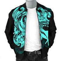 Polynesian Hawaii Men's Bomber Jacket - Kanaka Maoli Blue Turtle - Polynesian Pride