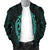 Hawaii Kakau Makau Fish Hook Kanaka Map Men's Bomber Jacket Polynesian - Turquoise - Polynesian Pride