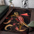 Tokelau Polynesian Area Rugs - Turtle With Blooming Hibiscus Gold - Polynesian Pride