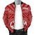 Tonga Men's Bomber Jacket - Tonga Seal With Polynesian Tattoo Style (Red) - Polynesian Pride