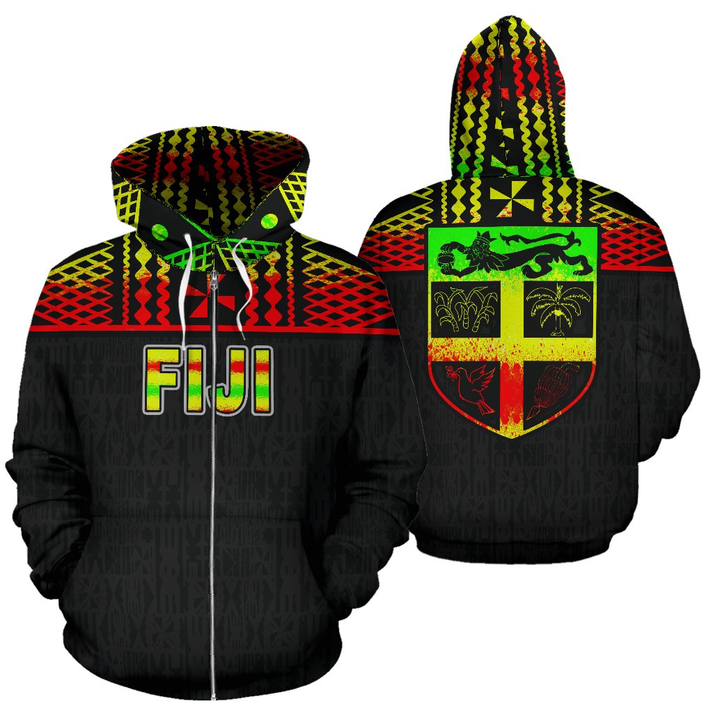 Fiji Polynesian Zip up Hoodie Reggae Unisex Reggae - Polynesian Pride