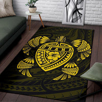 Hawaiian Map Turtle Ohana Hibiscus Kakau Polynesian Rug AH - Polynesian Pride