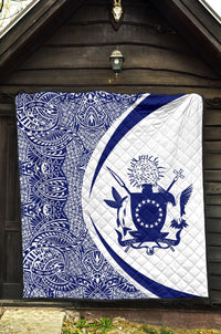 Cook Islands Coat Of Arms Polynesian Premium Quilt - Circle Style - 05 - Polynesian Pride
