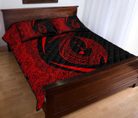 Hawaii Fish Hook Polynesian Quilt Bed Set - Circle Style Red - Polynesian Pride