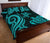 Vanuatu Quilt Bed Set - Turquoise Tentacle Turtle - Polynesian Pride