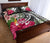 Hawaii Polynesian Turtle Tropical Hibiscus Plumeria Quilt Bed Set - Gray - Polynesian Pride