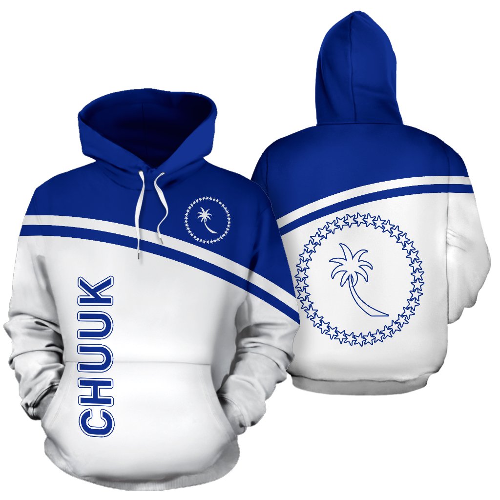 Chuuk All Over Hoodie Curve Version Unisex White - Polynesian Pride