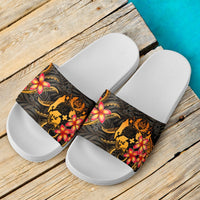 Tonga Slide Sandals - Gold Plumeria - Polynesian Pride