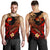 Hawaii Polynesian Men's Tank Top - Plumeria Flowers And Waves Red - Polynesian Pride