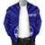 Guam Personalised Men's Bomber Jacket - Guam Seal With Polynesian Tattoo Style (Blue) - Polynesian Pride