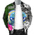 Federated States of Micronesia Men Bomber Jacket - Turtle Plumeria Banana Leaf - Polynesian Pride