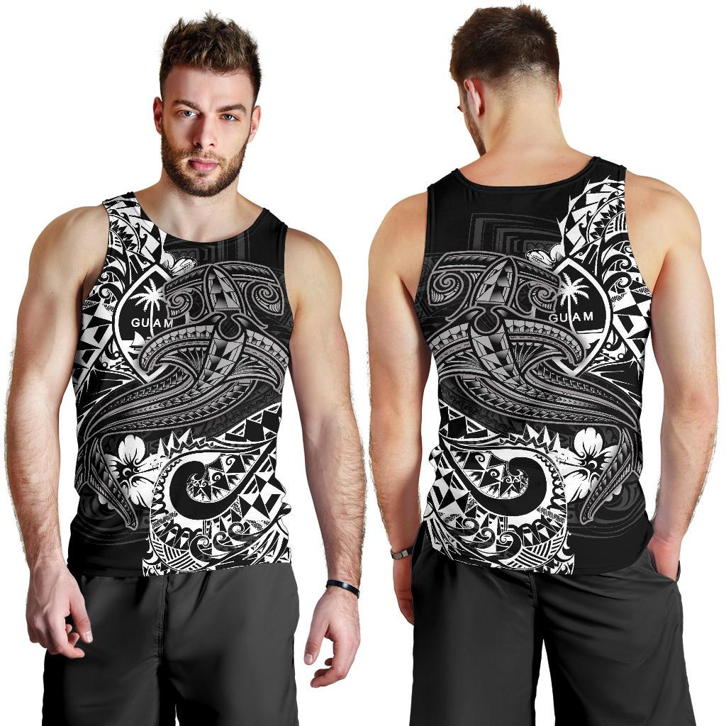 Guam Polynesian Men's Tank Top - White Shark Polynesian Tattoo - Polynesian Pride