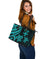 Fiji Polynesian Large Leather Tote Bag - Turquoise Tentacle Turtle - Polynesian Pride