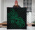 Hawaii Map Turtle Hibiscus Divise Green Polynesian Premium Quilt - Polynesian Pride