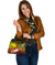 Fiji Custom Personalised Shoulder Handbag - Humpback Whale with Tropical Flowers (Yellow) - Polynesian Pride