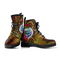 Federated States Of Micronesia Leather Boots - Hibiscus Vintage - Polynesian Pride