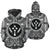 Kosrae ll Over Hoodie Kosrae Coat of rms Polynesian White Black - Polynesian Pride