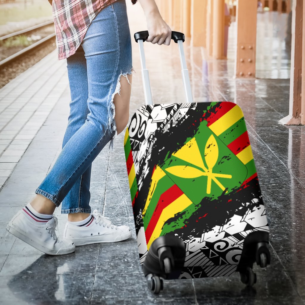 Polynesian Kanaka Flag Luggage Covers - Nora Style - White - Polynesian Pride