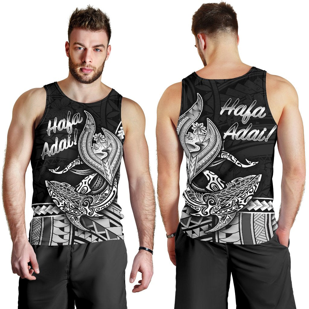 Guam Men's Tank Top - Hafa Adai Polynesian Patterns Black - Polynesian Pride