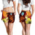 Guam Custom Personalised Women's Shorts - Tribal Tuna Fish Women Orange - Polynesian Pride