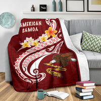 American Samoa Premium Blanket - AS Seal Polynesian Patterns Plumeria - Polynesian Pride